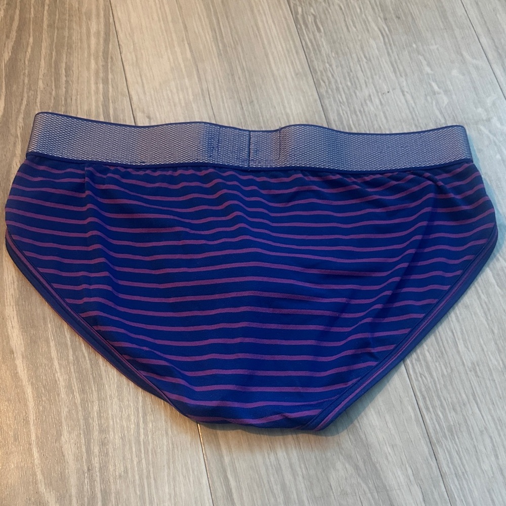 Calvin Klein Navy and Purple Striped Briefs - Picture 3 of 3
